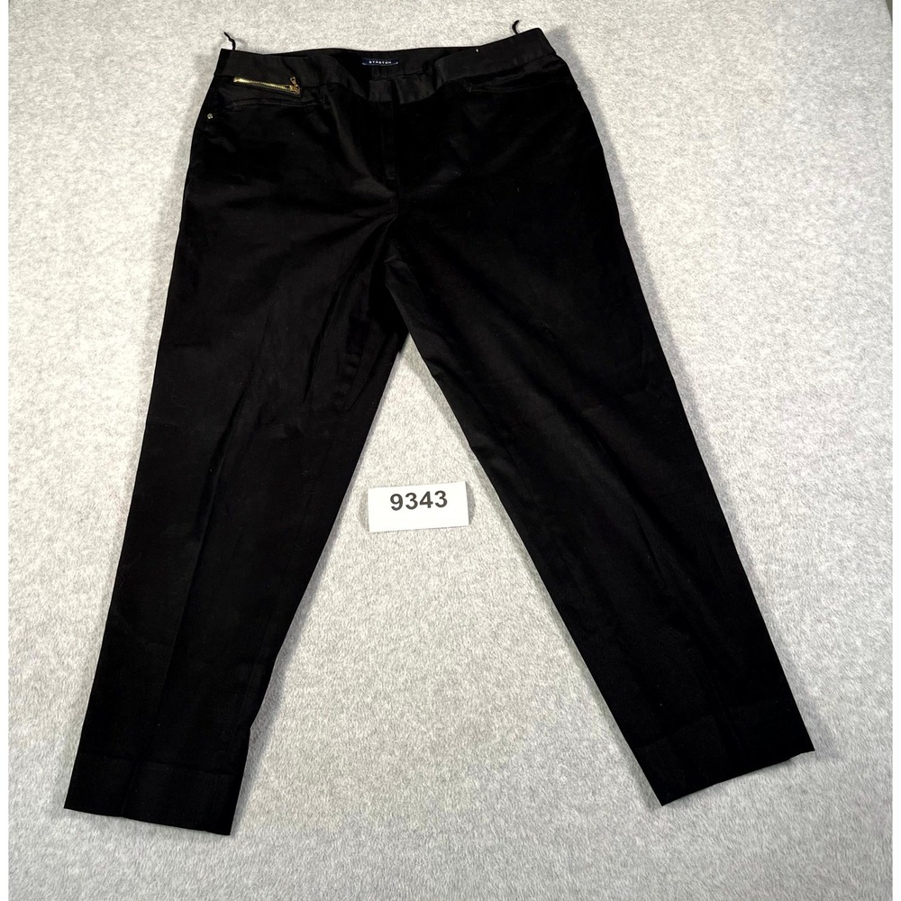 Jones New York Signature Dress Pants Womens 12 Black Stretch Flat Front Business